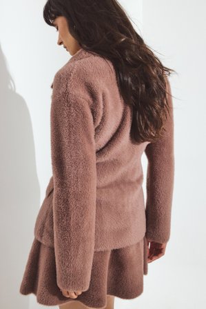 Erica Kvam x NA-KD Lurvig minikjol - Stickade kjolar - Rosa - XS (EU 32)