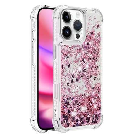 Glitter Bling TPU-kuori iPhone 16 Pro Max - ruusukulta