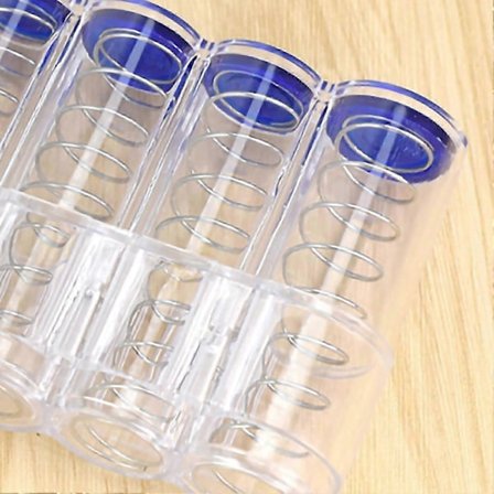 Myntveksler Dispenser Flerlags Stabelbar Stor Kapasitet Myntoppbevaringsrør Myntboks for Kontor Bank Transparent