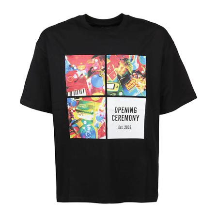 Opening Ceremony, T-Shirt TD 4 Boxes Print Regular Zwart, Heren, Maat:L