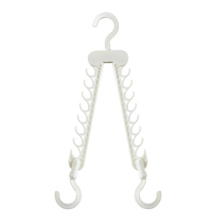 Vikbar klädhängare med multi Våt/torr Dubbelfunktion Anti-dropphängare för garderober Hem Vit