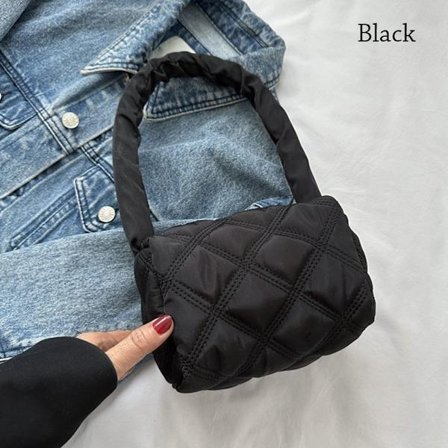 Plisserad axelväska Handväska SVART