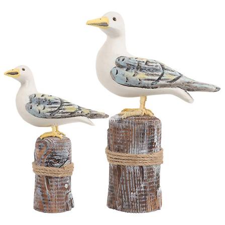 2 stk Dekorasjon Hjem Hage Dekor Måke Skulptur Hage Figurer Kyst Ornamenter Nautisk D