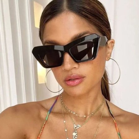 Retro Oversized Square Cat Eye Sunglasses Fashion Women Outdoor Shades Glasses