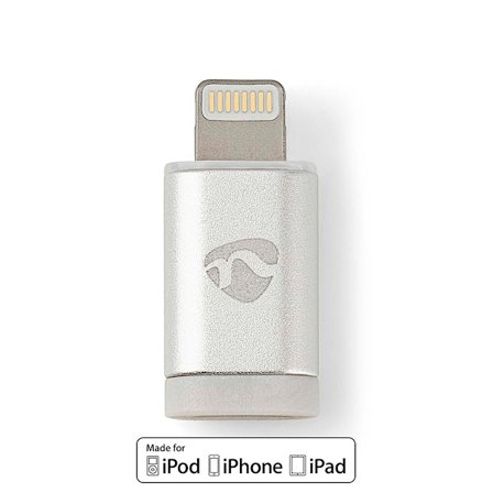 Lightning Adapter | Apple Lightning 8-pin | USB Micro-B Hun | Guldplateret | Runde | Aluminium