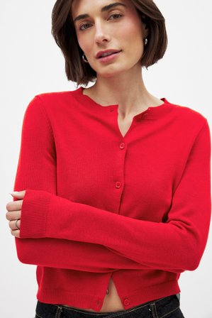NA-KD Feiner Strickcardigan - Cardigans - Rot - X-Large