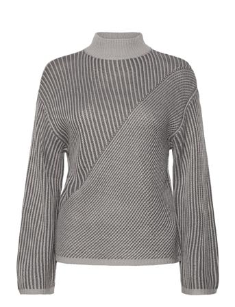 Vidubline L/S Highneck Knit Top Grey Vila