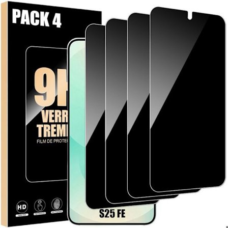 Verres Trempés - BOOLING - Kompatibel med Samsung Galaxy S25 FE - Stødabsorberende - Anti-Ridser - 4 stk.