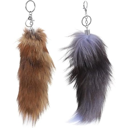 2 stk. hale nøkkelring bilnøkler svart katt nøkkelring kaninfot nøkkelringer for kvinner fluffy haler nøkkelring tote bag[qb]