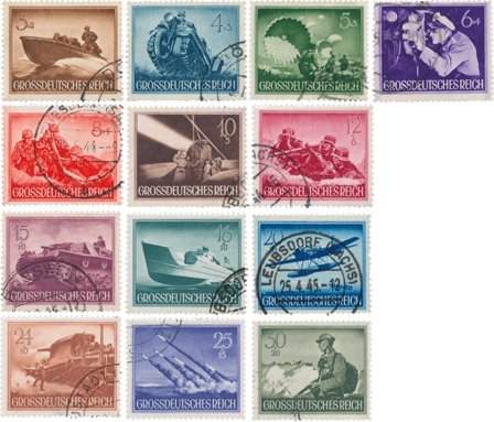 Tyske Rige 1944 - MICHEL 873-885 - Stemplet