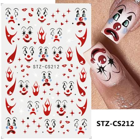 Halloween Negleklistermærker Sorte Kat Spøgelser Edderkop Spindelvæv Design Decals Holografiske Selvklæbende Slider Manikyr Kunst Og Dekoration STZ-