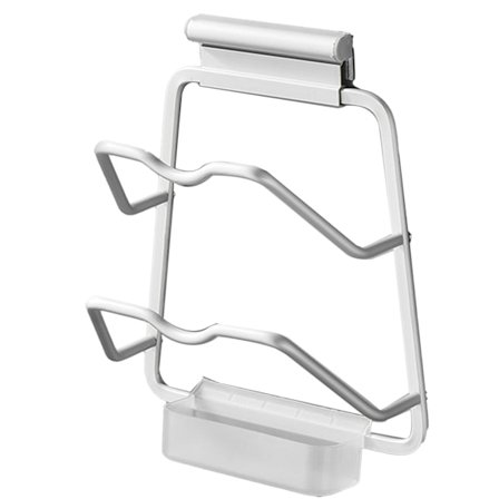 Veggmontert Grytelokkholder Plassbesparende Aluminium Rustsikker Kjøkkenorganisator 2 Lag