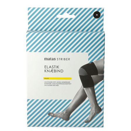 Matas Striber Elastik Knæbind Sort M, Medicin & Pleje, Støttebind, Knæstøtte