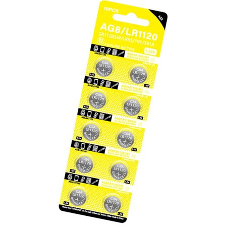 10 Stk. LR1120 Alkaliske Batterier Til Fjernbetjeninger Erstatter AG8/CX191/D381