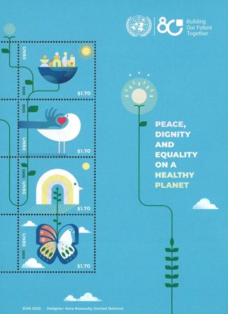 FN New York - FN 80 år - Postfrisk miniark