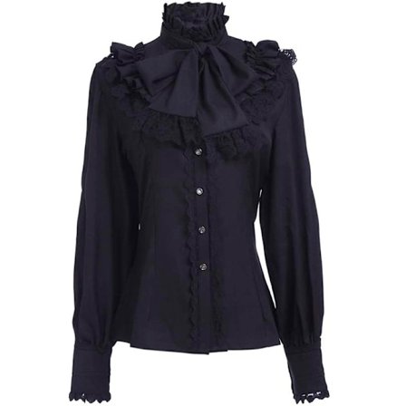 Victorian Bluser til Kvinder Gothic Skjorte Vintage Langærmet Lotus Ruffle Tops