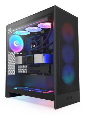 NZXT H7 Flow 2024 RGB Mid Tower (sort) 1x F360 RGB fan, E-ATX (Up to 27.7mm), ATX, Micro-ATX, Mini-ITX