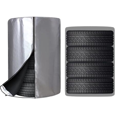 Autonrenkaan cover (65*90cm), veden- ja pölytiivis, kausirenkaiden cover, CAN 4 rengasta, hopea 210D oxford cover