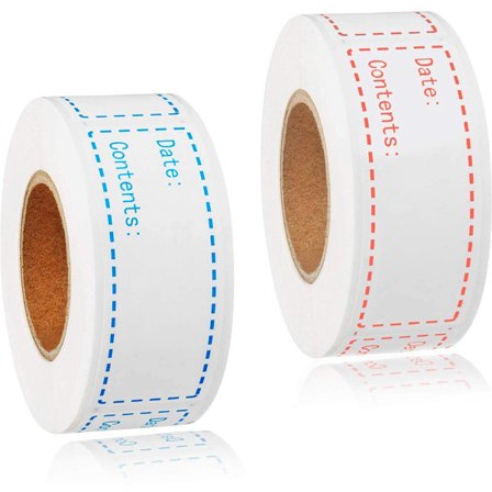 Skrivbare fryseetiketter - 2x 150 klistremerker - Etikettklistremerker - Fryseetiketter - Hver 7,5 x 2,5 cm - På rull-etiketter - Best før-etiketter