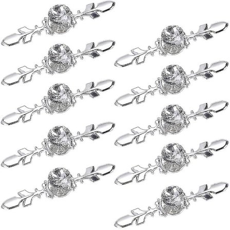 10 stk Krystal Skuffegreb med Sølvbelægning - Diamant Skab Skuffegreb Skuffegreb med Skruer (120mm)