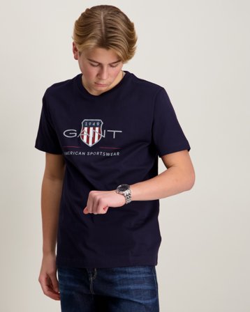 GANT ARCHIVE SHIELD SS T-SHIRT Blauw T-shirts Jongens - Kids Brand Store