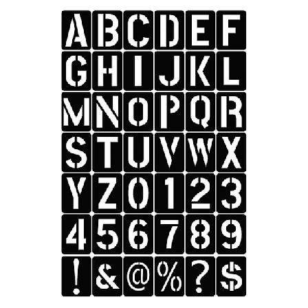 42 stk. Skabeloner Bogstaver og Tal Genanvendelige Vaskbare Alfabetiske Skabeloner Miljøvenlige Pp Kunst Håndværksskabeloner Til Maling På Træ Scrapbo