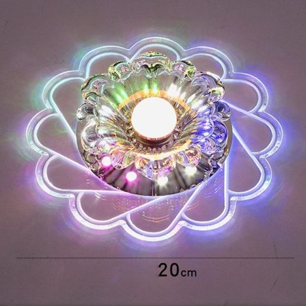 LED-krystall-taklys Lysekronelampe FARGERIKT LYS