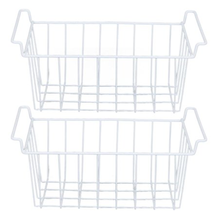 2 st Fryskorg förvaringskorgar med hängande metallställ, PE-beläggning{SL}