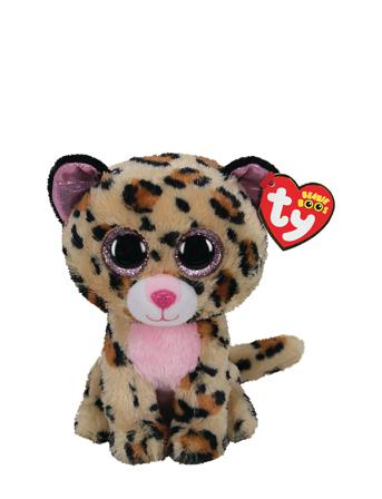 Ty Livvie - Brown/Pink Leopard 23 Cm Toys Soft Toys Stuffed Animals Monivärinen/Kuvioitu TY