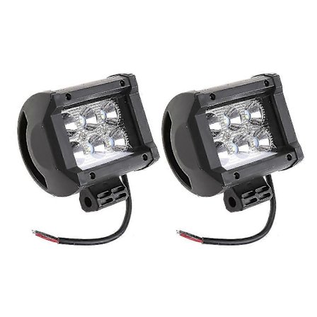 2x Offroad LED-lysstang 18W Kvadratisk LED arbeidslys for bil lastebil båt 4" Spotlight
