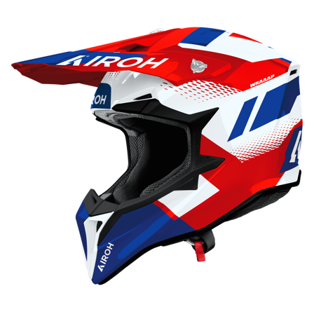 Airoh Wraaap Vision Crosshjälm (2026) Röd/Blå glans XL