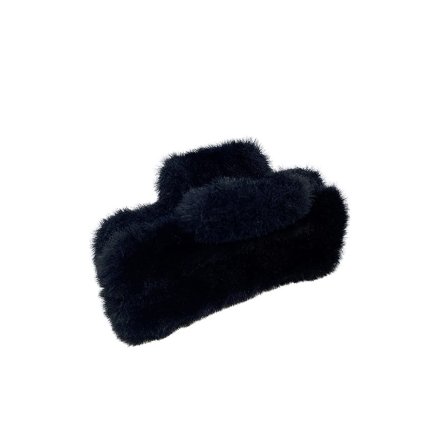 PIPOL'S BAZAAR Cally Furry Clamp Bigger Black, Hår, Børster & Accessories, Hårpynt