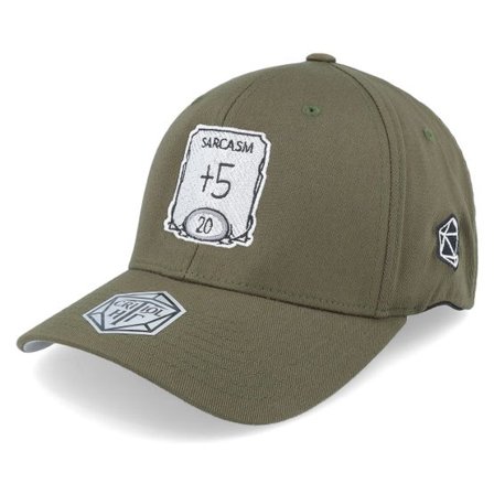 Critiql Hit - Grön flexfit Keps - Sarcasm Ability Wooly Combed Olive Flexfit @ Hatstore