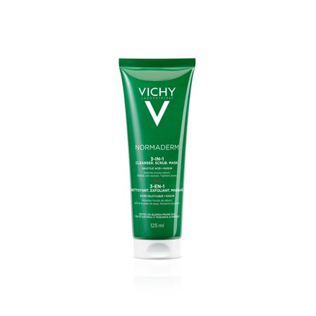 VICHY Normaderm 3 in 1 esfoliante + crema detergente + maschera 125ml - Crema detergente viso