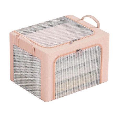 Stakbar Opbevaringsboks til Tøj med Synligt Vindue - Multifunktionel Opbevaringspose med Lynlås til Legetøj