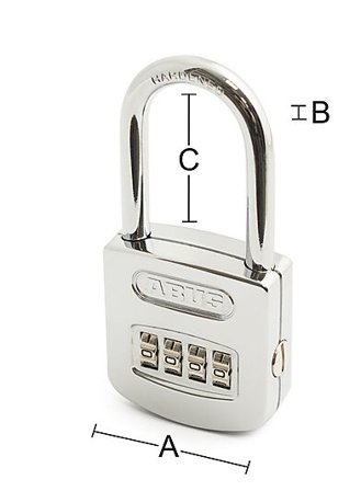 ABUS HENGELÅS 160/50 HB50 FORKOMMET MED 4-SIFRET KODE