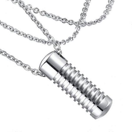 5x Skruv Vågmönster Rostfritt Stål Urna Minnessak Hänge Kedja Halsband Herrgåva