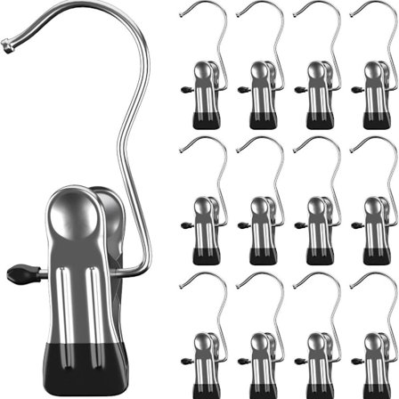 Gummierade stövlekclips, set med 30 stövlekhängare, klädnypor, 360° KLB