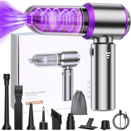 RisingFF Kraftig bilstøvsuger, trådløs mini-håndstøvsuger 20.000 PA, 4 i 1, 3 hastigheder, med HEPA-filter