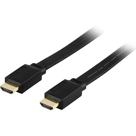 Flat HDMI cable, HDMI High Speed w/ Ethernet, 4K, 5m, black
