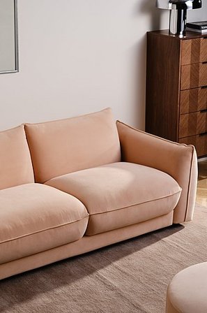 Jotex - Sofa 3-zits Koraalroze koraalroze - MOLTON - Koop 3-zitsbanken bij Jotex