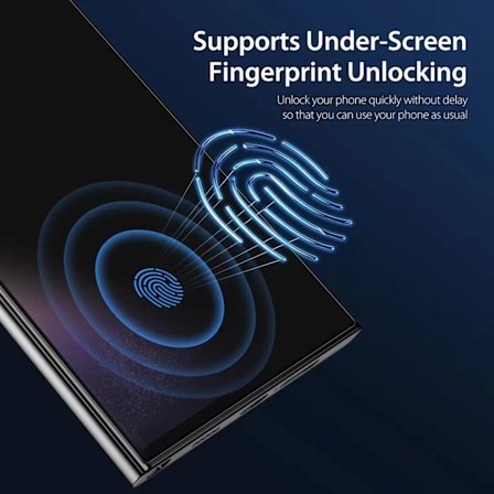 2 PAK- Fingerprint Unlock Sekretess Skærmbeskyttelse Samsung Galaxy S22 5G, Privatliv skærmbeskytter