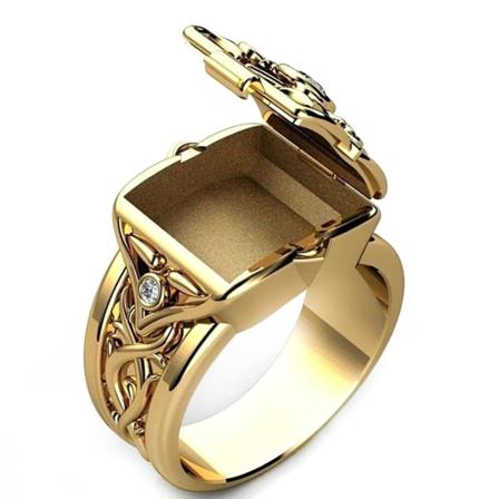 Nya snidade diamanter med öppen cap -ring Personality Creatives Design smycken Gold 12