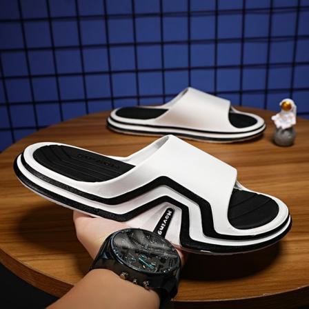 Britisk sommersport Fritid Business Mænd envejs hjemmesko Indendørs badeværelse Udendørs sandaler Strandsko Par hjemmesko B4001 white 38-39