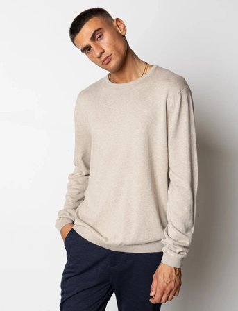 Clean Cut Copenhagen Claude Crewneck Knit - Beige - XXXL