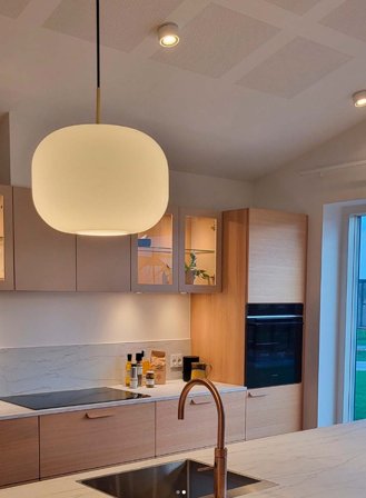 Cuscino taklampe Ø35 - opal/messing