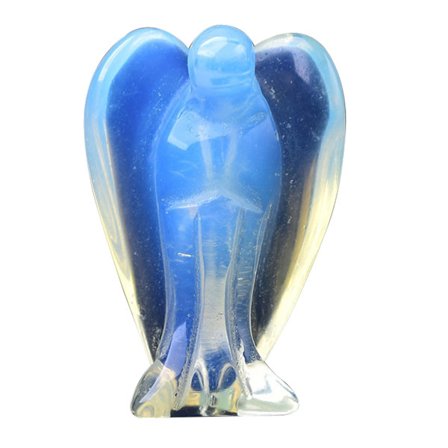 Guddommelig Ledsager, Håndskåret Skytsengel Med Åndelig Helbredende Energi, Krystalhelbredende Stenfigur Symboliserer Indre Styrke, Unik Opalit