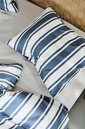 Jotex - Kussensloop Organisch Blauw/wit Blauw/wit - DEBBIE - Koop Kussenslopen bij Jotex