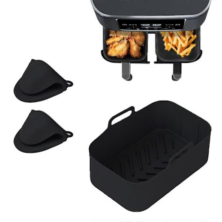 Silikonegryde til Airfryer Køkken Grill Madlavning Bageplade Rektangel Anti-skoldnings Håndbeskyttelse