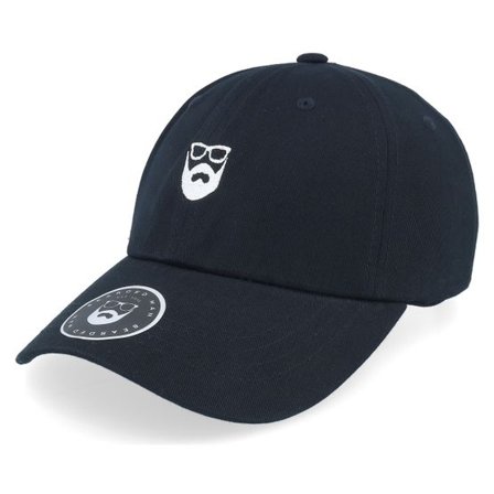Bearded Man - Svart adjustable Keps - Dad Cap Black/White Adjustable @ Hatstore